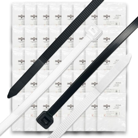 Boltsandnuts.Com Nylon Cable Zip Ties UV Resistant Black & White Nylon - 900 PCS Assortment Kit #452